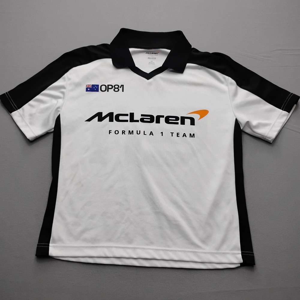 Hollister McLaren Formula 1 Team Oscar Piastri 81 Jersey Shirt White Black XS